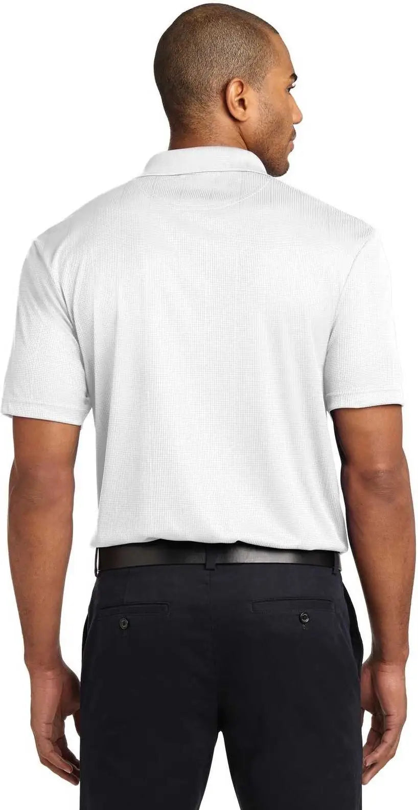 Port Authority K528 Performance Fine Jacquard Polo - White