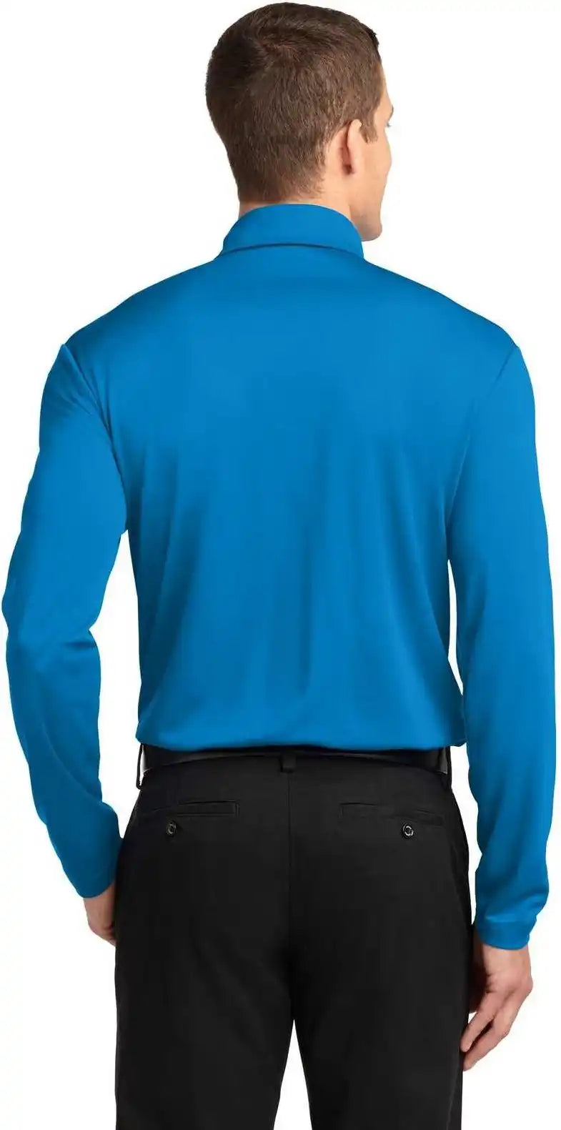Port Authority K540ls Silk Touch Performance Long Sleeve Polo - Brilliant Blue
