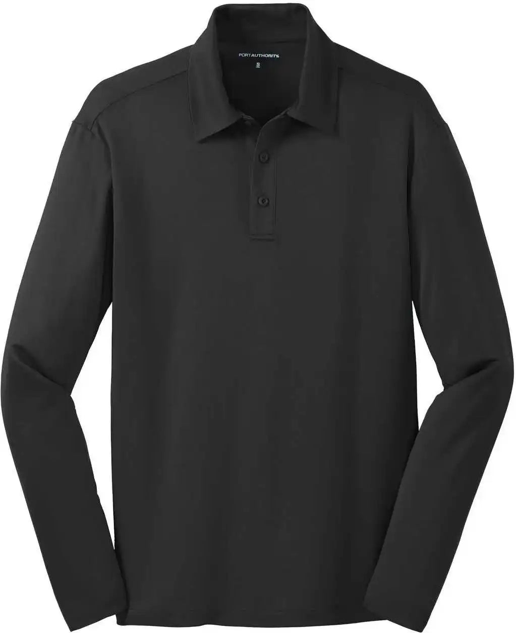 Port Authority K540ls Silk Touch Performance Long Sleeve Polo Black