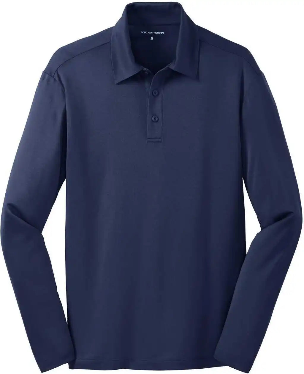 Port Authority K540ls Silk Touch Performance Long Sleeve Polo Navy