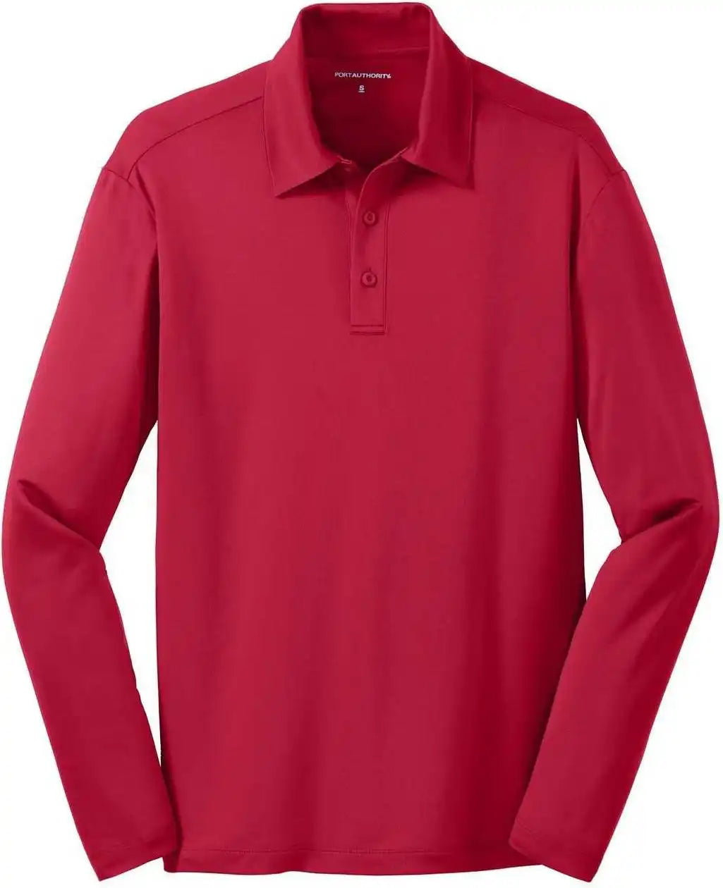 Port Authority K540ls Silk Touch Performance Long Sleeve Polo Red