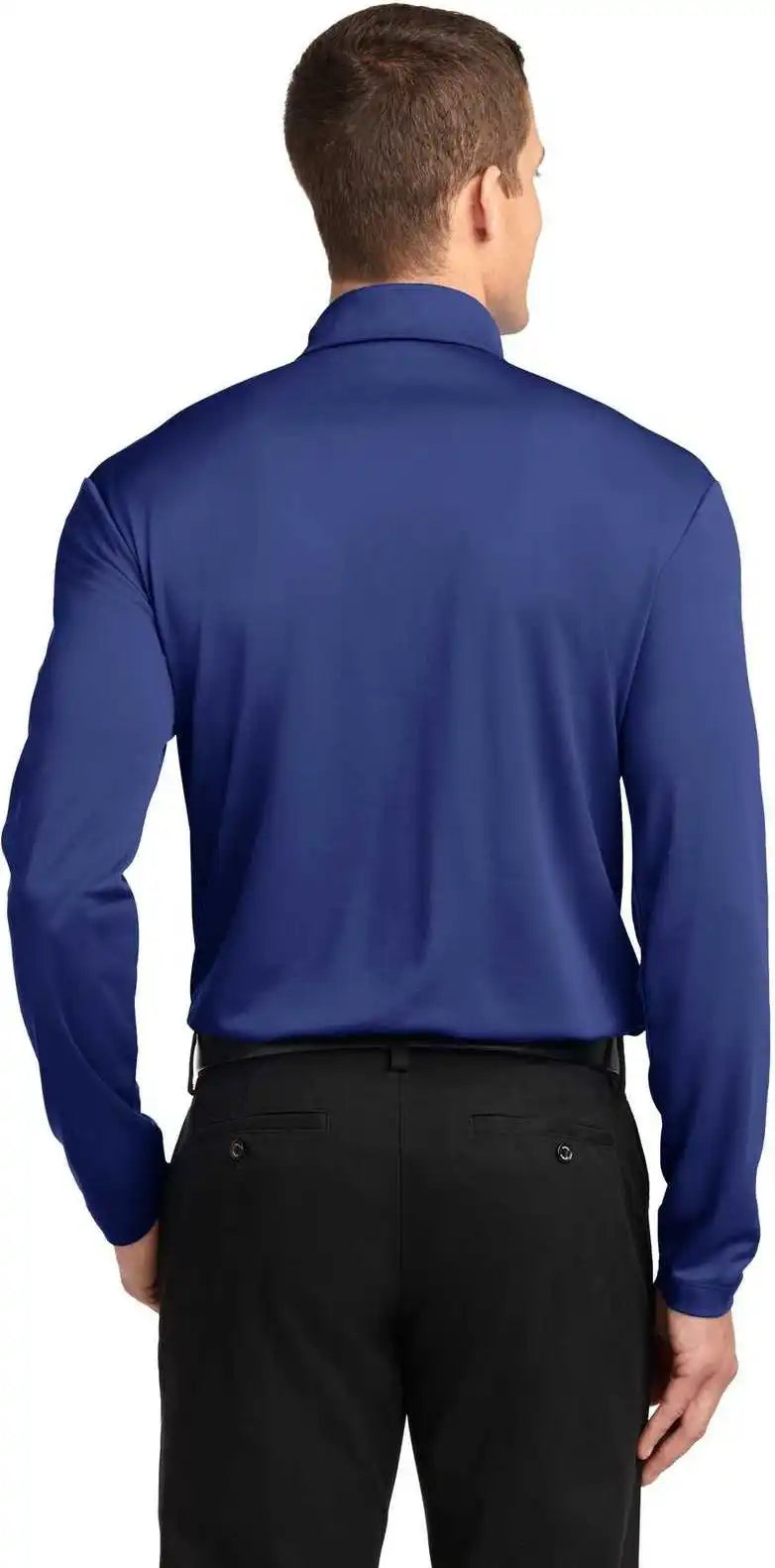 Port Authority K540ls Silk Touch Performance Long Sleeve Polo Royal