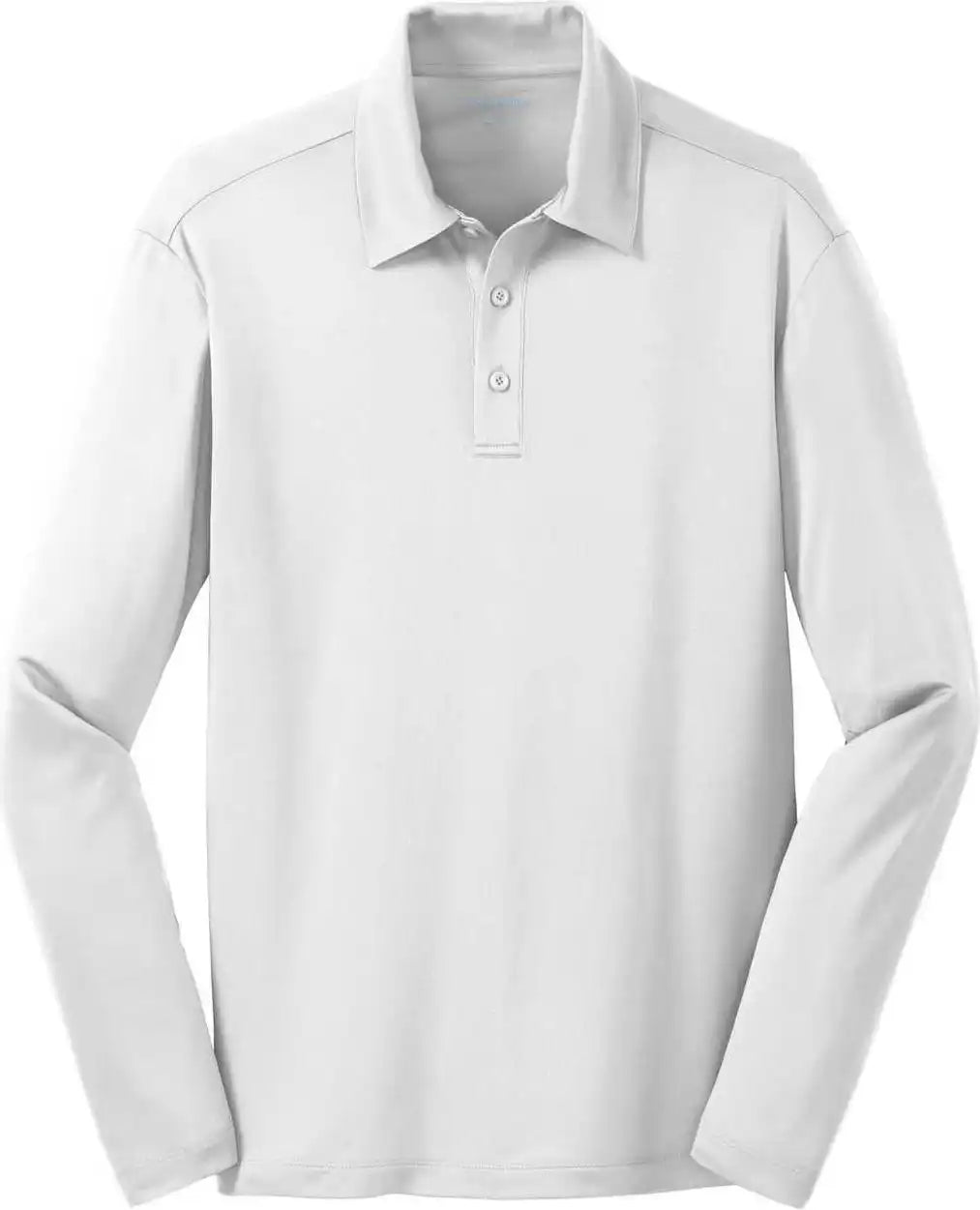 Port Authority K540ls Silk Touch Performance Long Sleeve Polo White