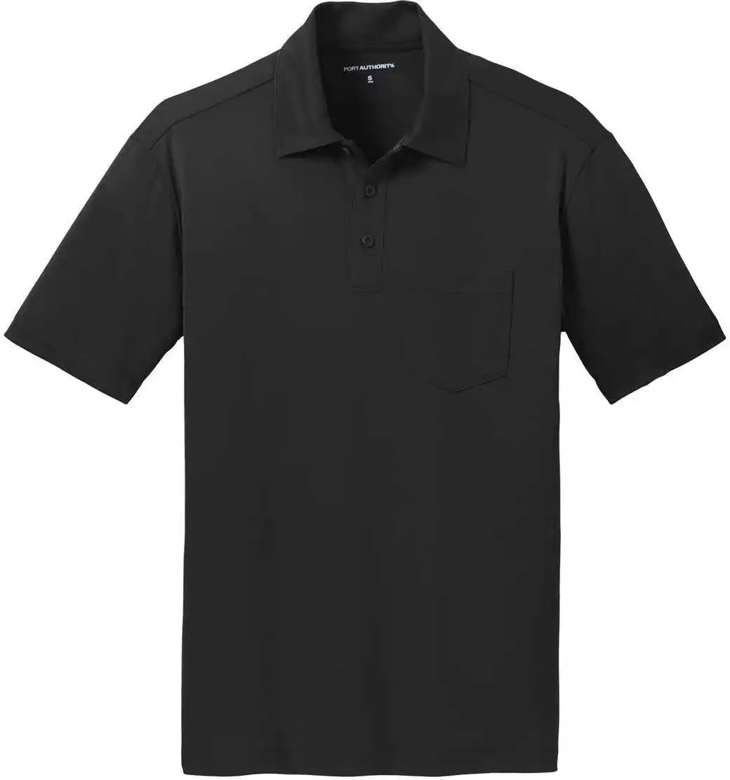 Port Authority K540p Silk Touch Performance Pocket Polo - Black