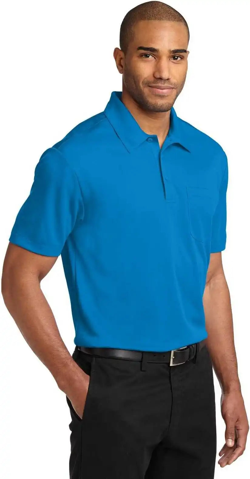 Port Authority K540p Silk Touch Performance Pocket Polo Brilliant Blue