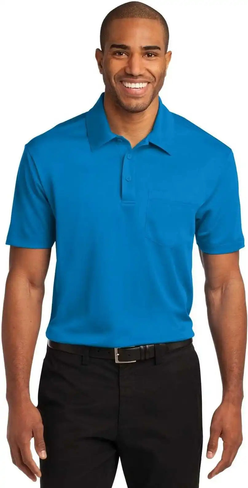 Port Authority K540p Silk Touch Performance Pocket Polo - Brilliant Blue