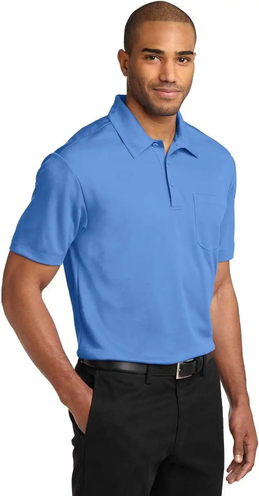 Port Authority K540p Silk Touch Performance Pocket Polo Carolina Blue