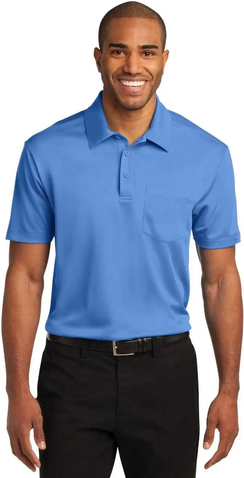 Port Authority K540p Silk Touch Performance Pocket Polo - Carolina Blue