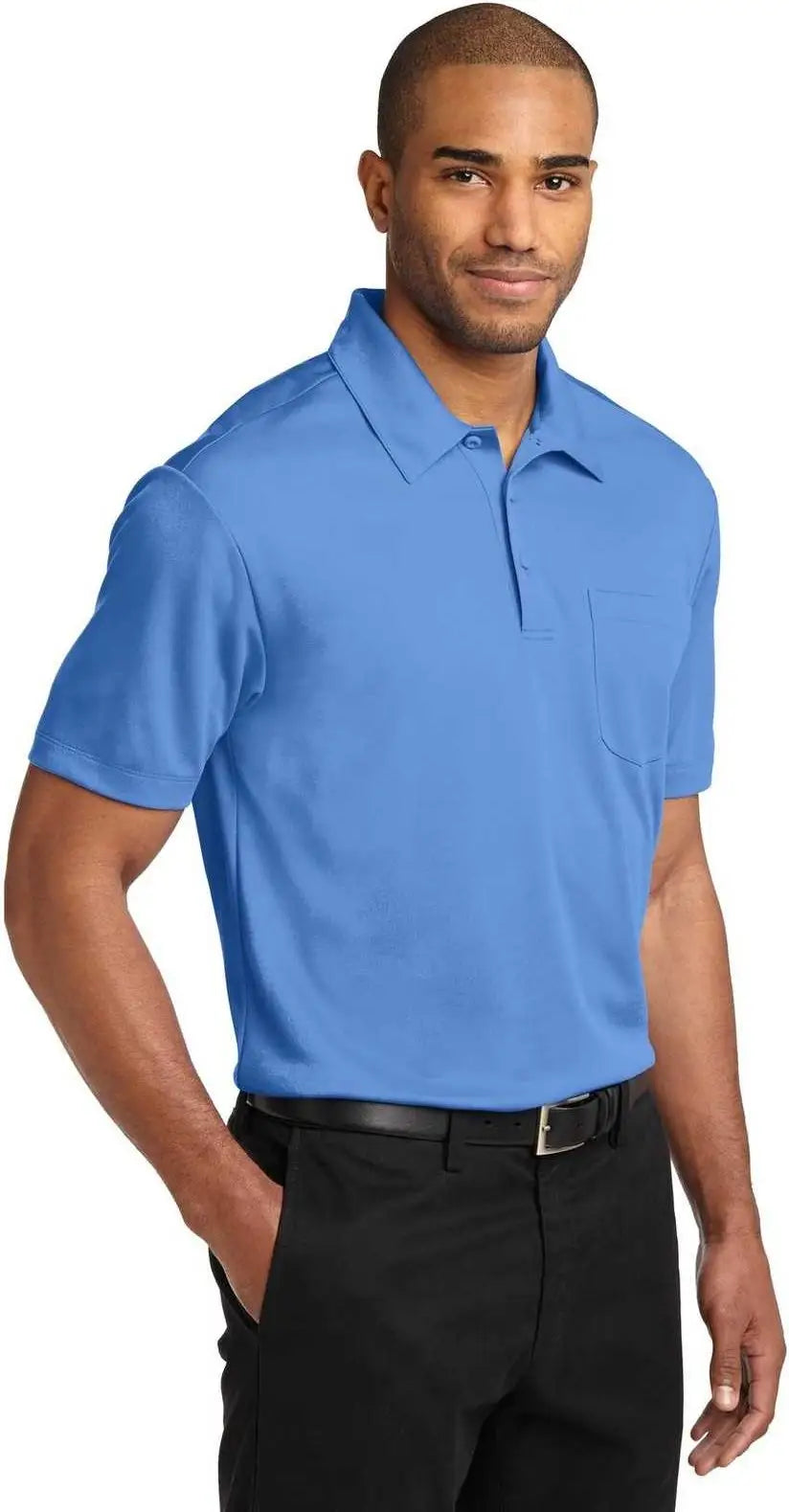 Port Authority K540p Silk Touch Performance Pocket Polo - Carolina Blue