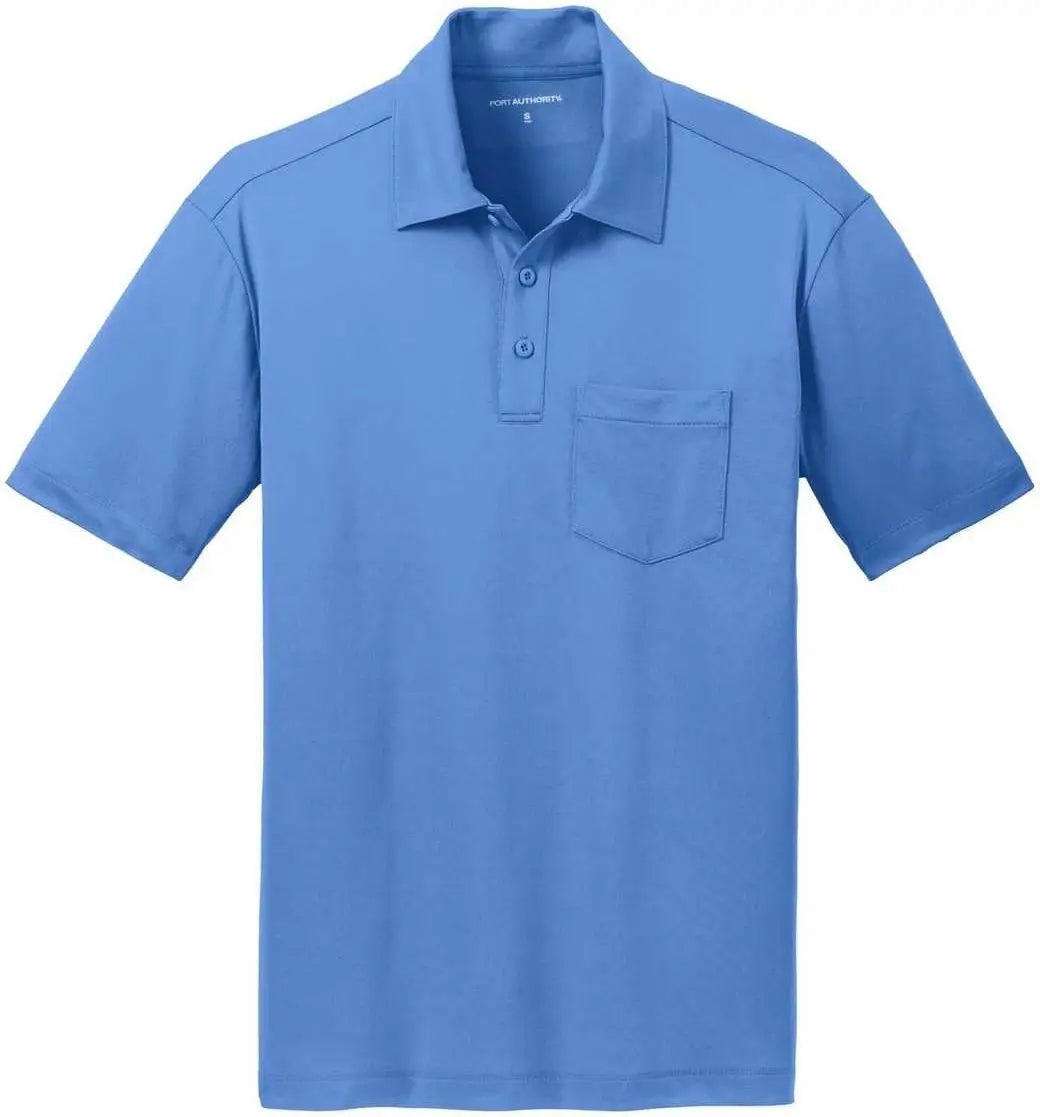 Port Authority K540p Silk Touch Performance Pocket Polo - Carolina Blue