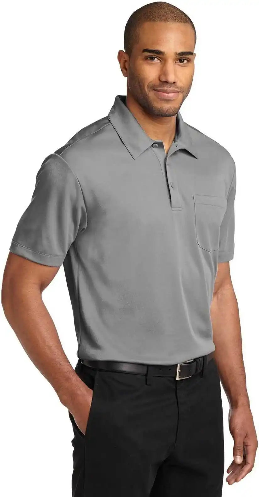 Port Authority K540p Silk Touch Performance Pocket Polo Gusty Gray