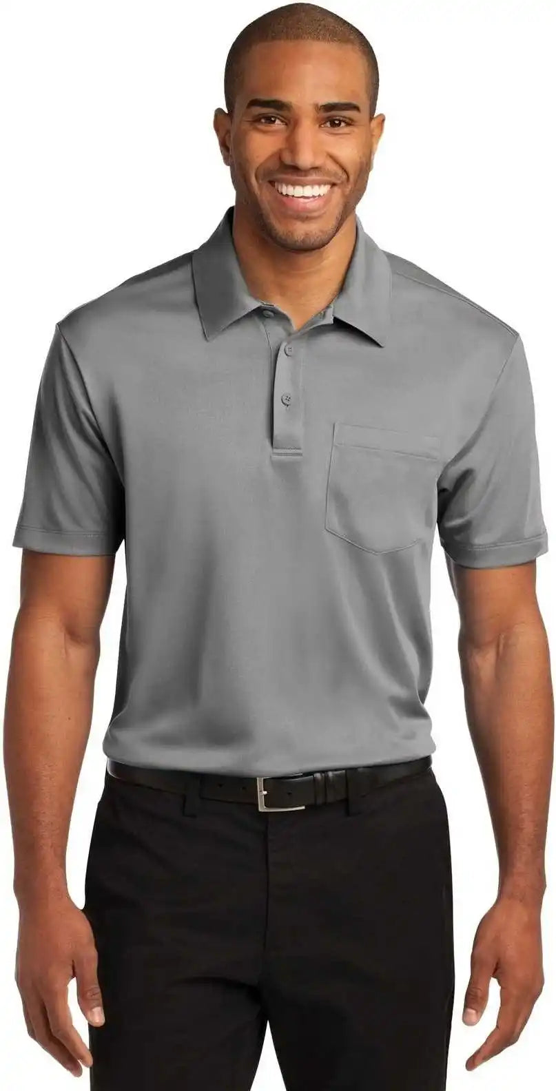 Port Authority K540p Silk Touch Performance Pocket Polo Gusty Gray