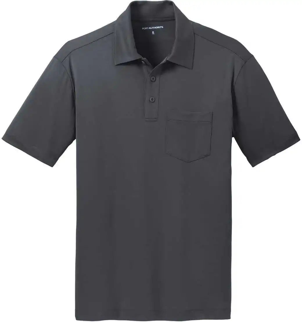 Port Authority K540p Silk Touch Performance Pocket Polo Steel Gray