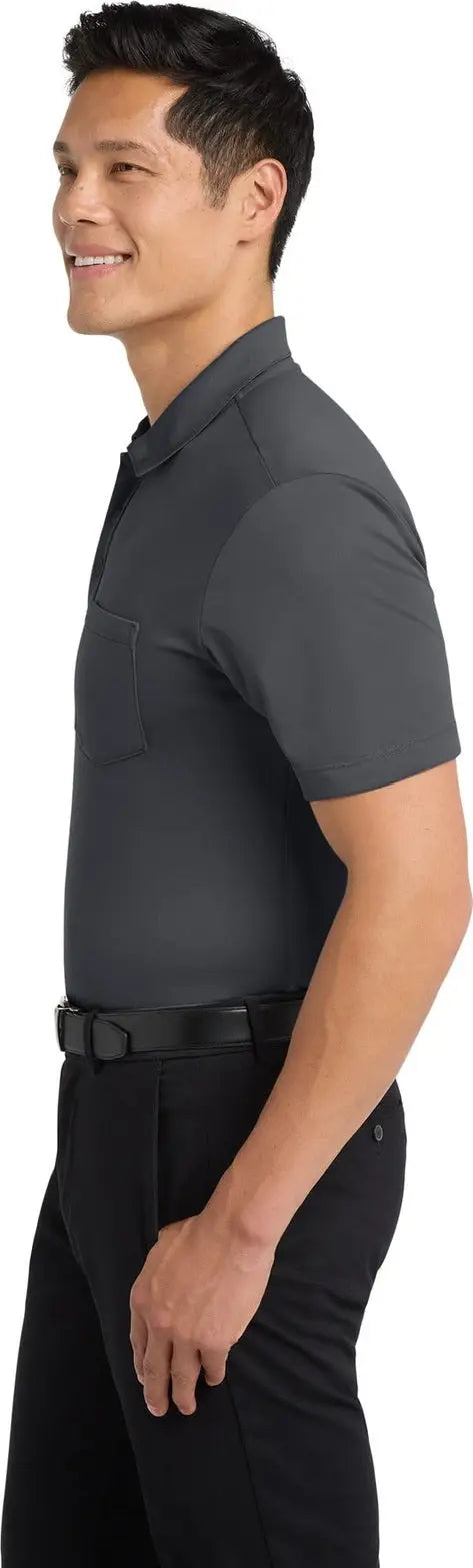 Port Authority K540p Silk Touch Performance Pocket Polo - Steel Gray