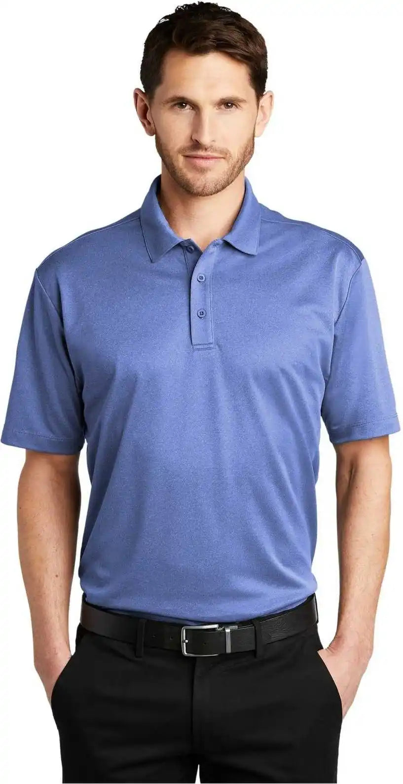 Port Authority K542 Heathered Silk Touch Performance Polo Moonlight Blue Heather