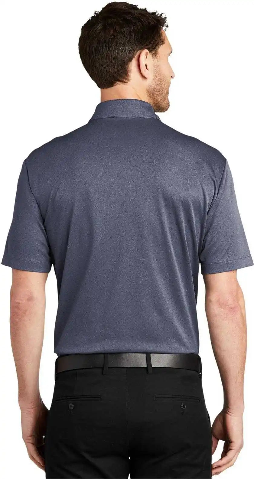 Port Authority K542 Heathered Silk Touch Performance Polo Navy Heather