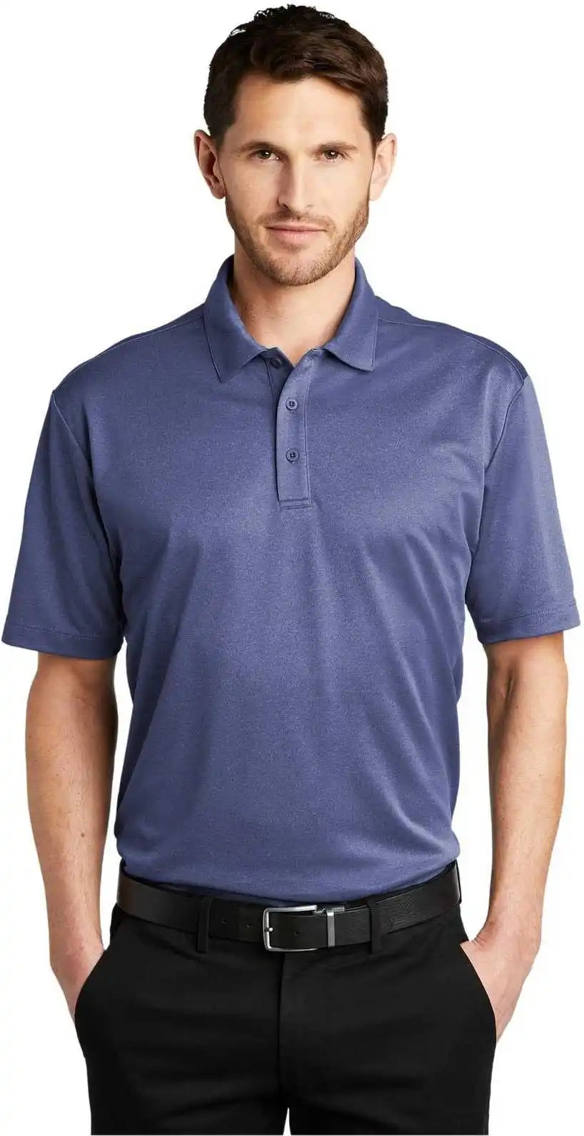 Port Authority K542 Heathered Silk Touch Performance Polo Royal Heather