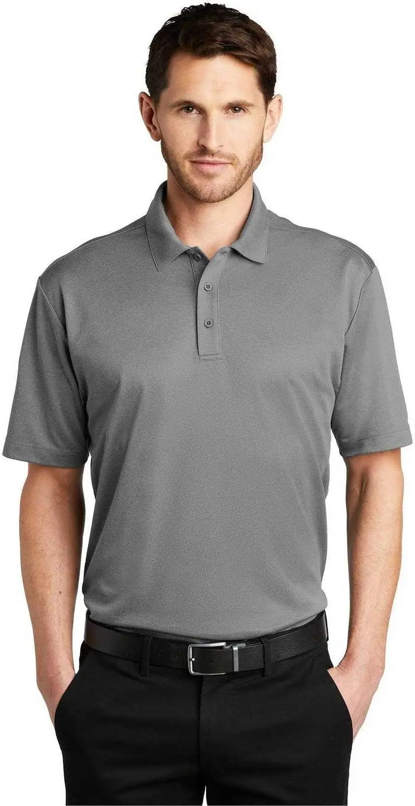 Port Authority K542 Heathered Silk Touch Performance Polo - Shadow Gray Heather