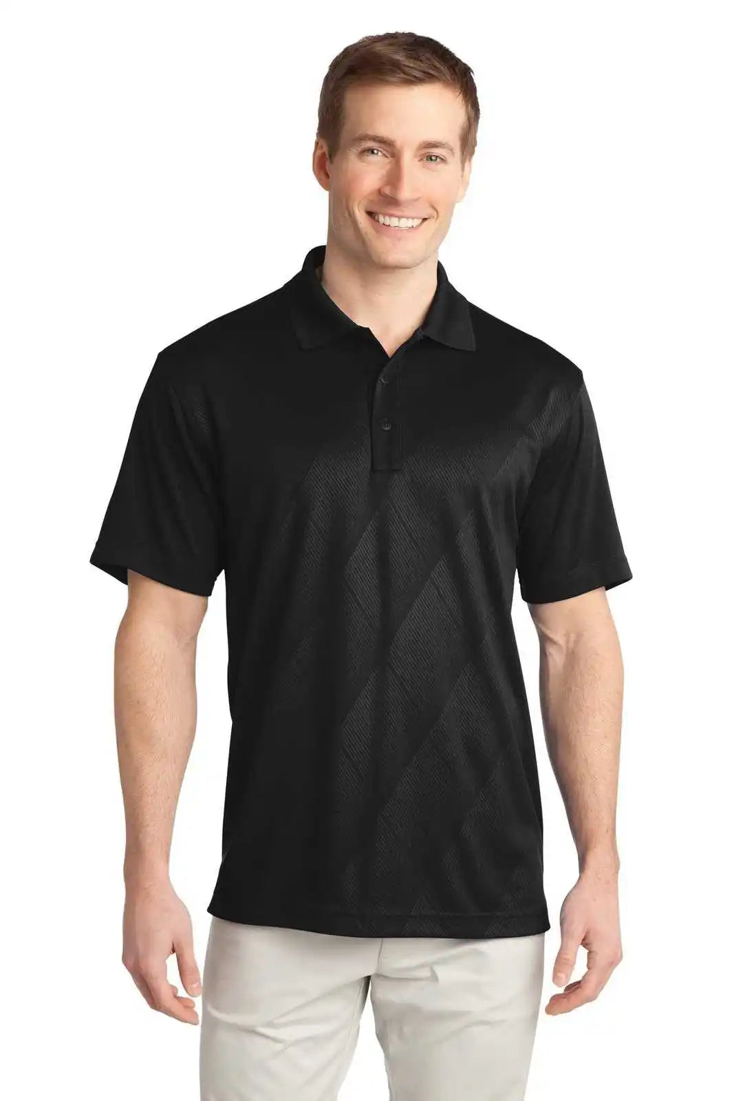Port Authority K548 Tech Embossed Polo - Black
