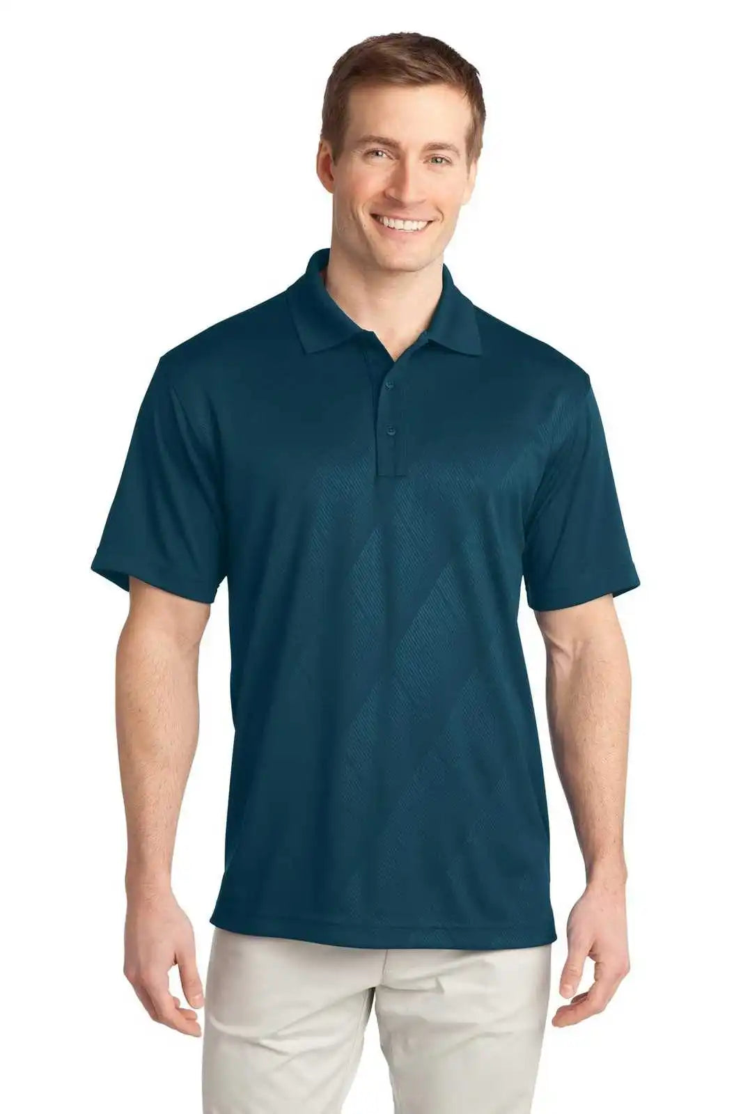 Port Authority K548 Tech Embossed Polo - Poseidon Blue