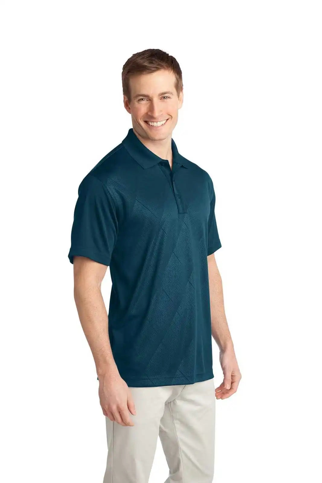 Port Authority K548 Tech Embossed Polo - Poseidon Blue