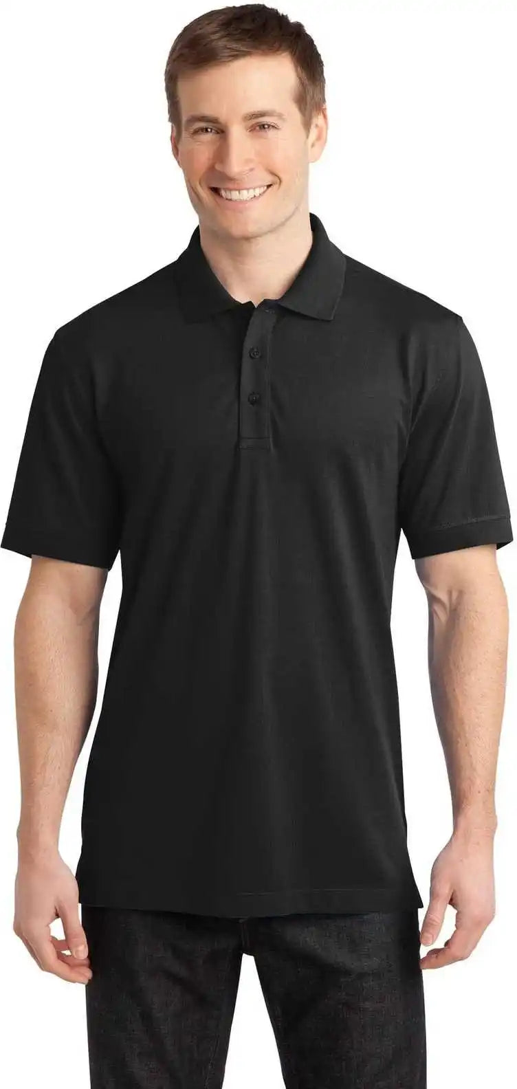Port Authority K555 Stretch Pique Polo Black