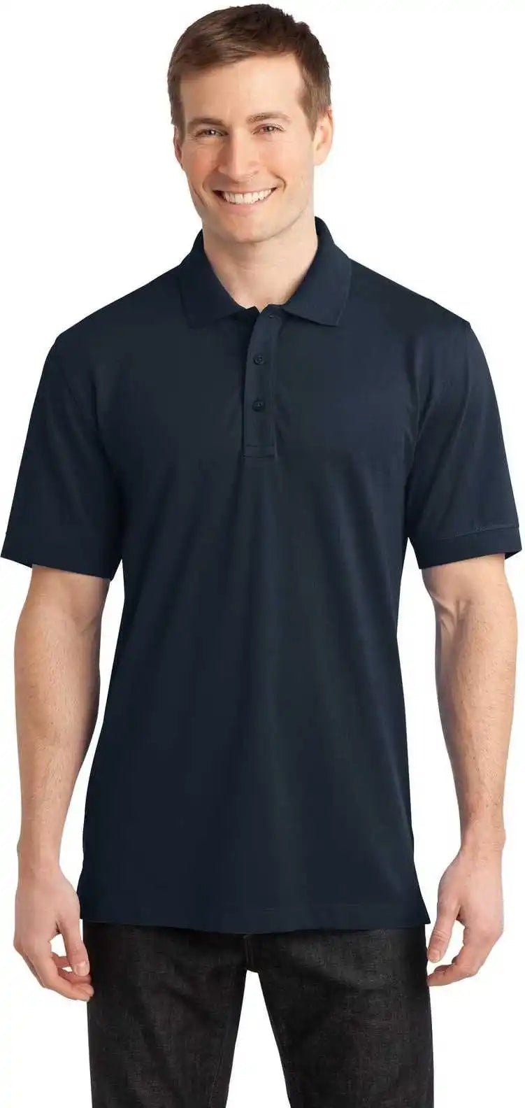 Port Authority K555 Stretch Pique Polo Dress Blue Navy