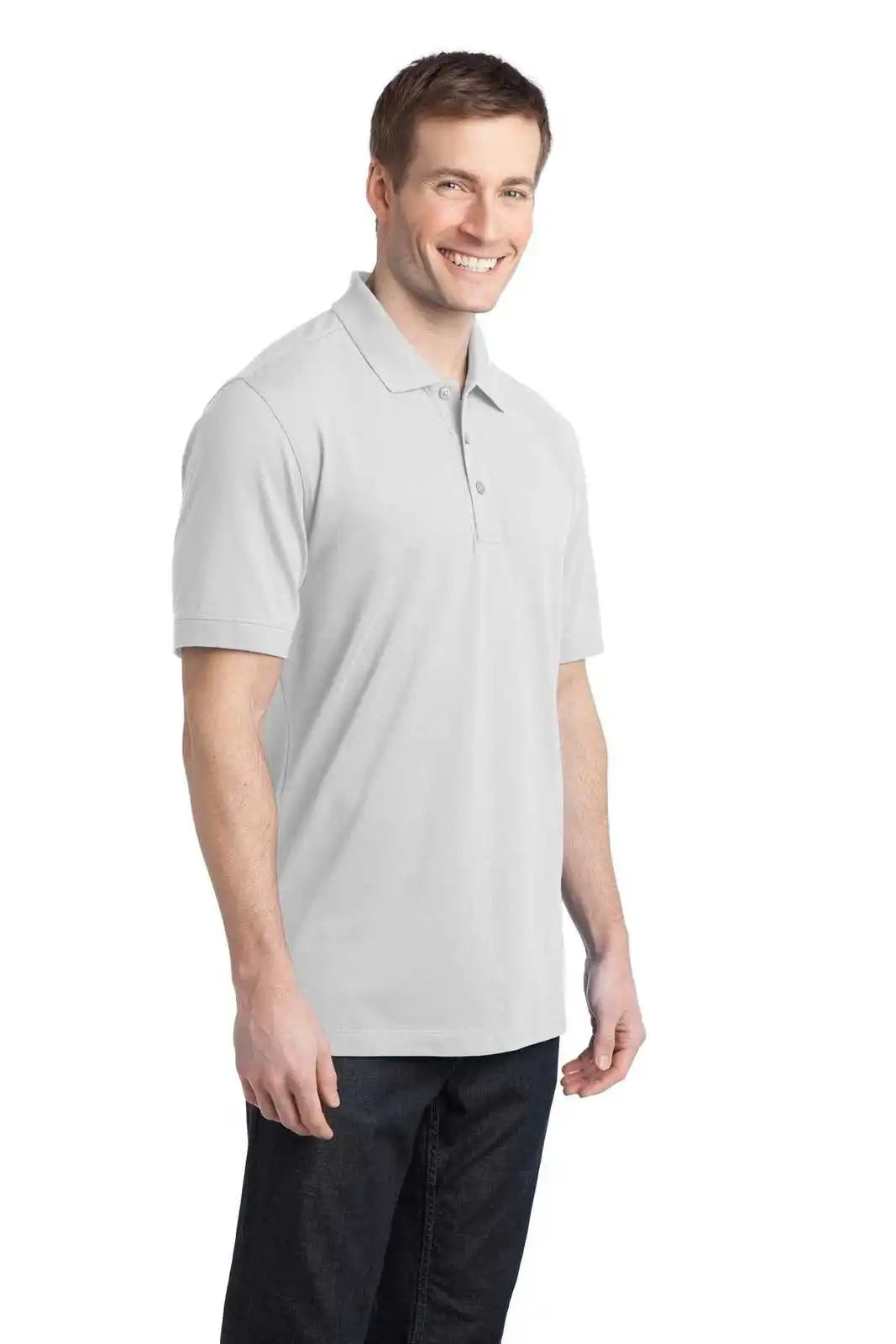 Port Authority K555 Stretch Pique Polo - White