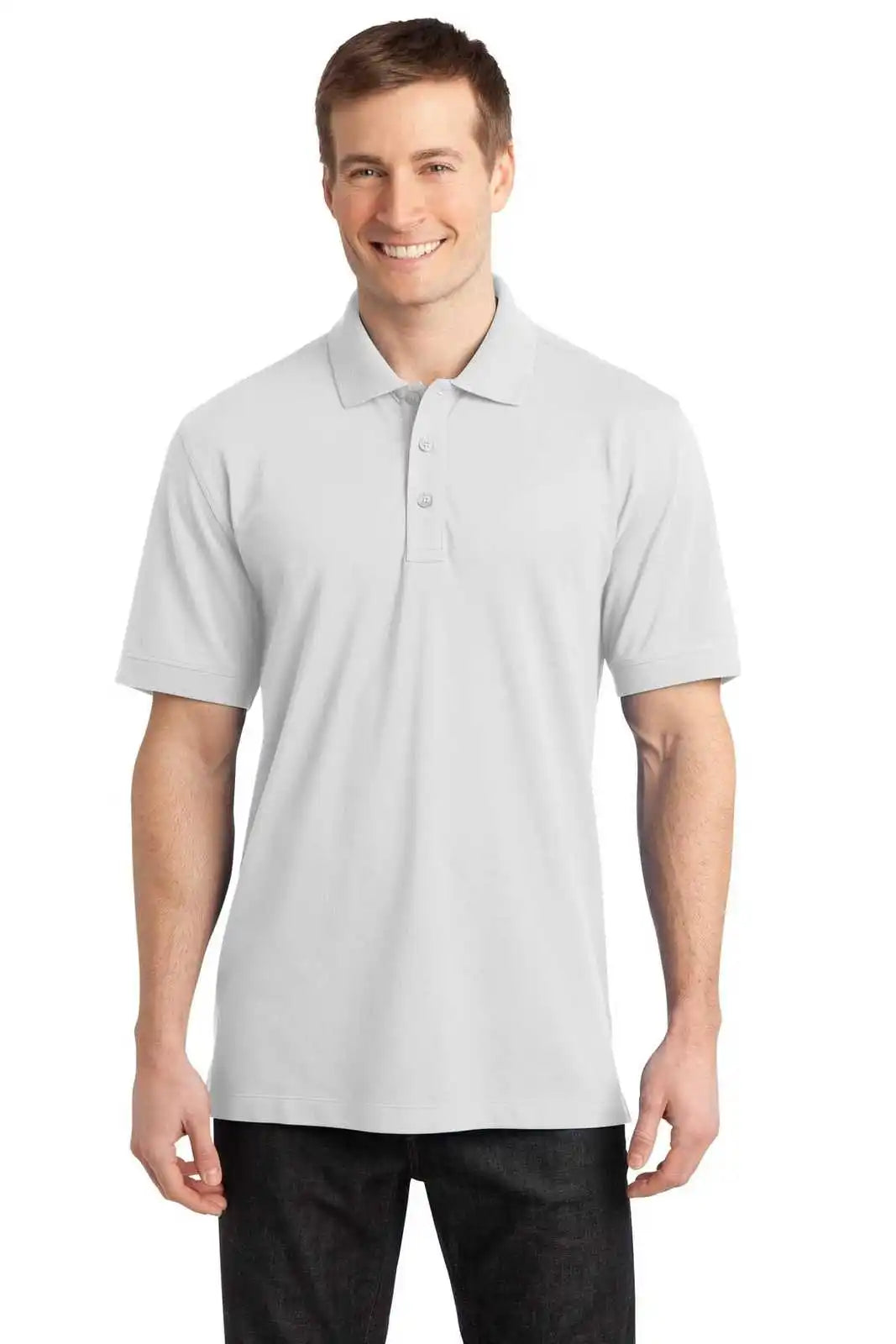 Port Authority K555 Stretch Pique Polo - White