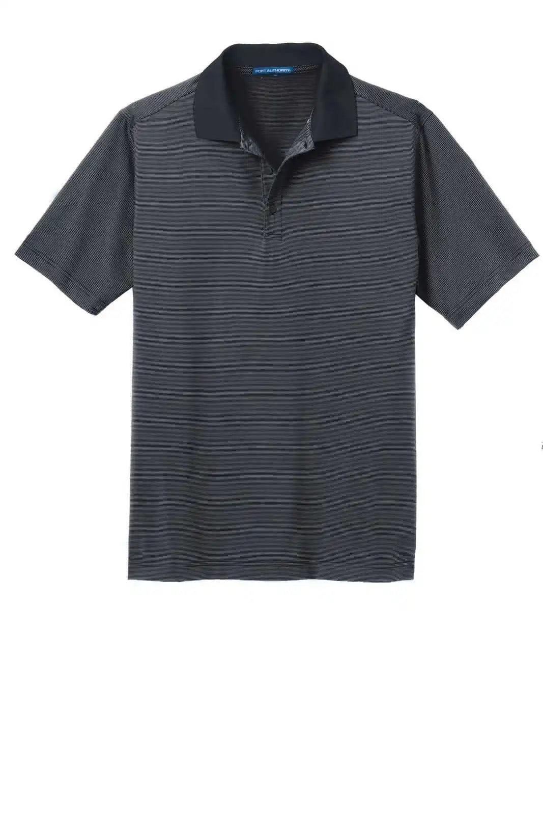 Port Authority K558 Fine Stripe Performance Polo - Graphite Black
