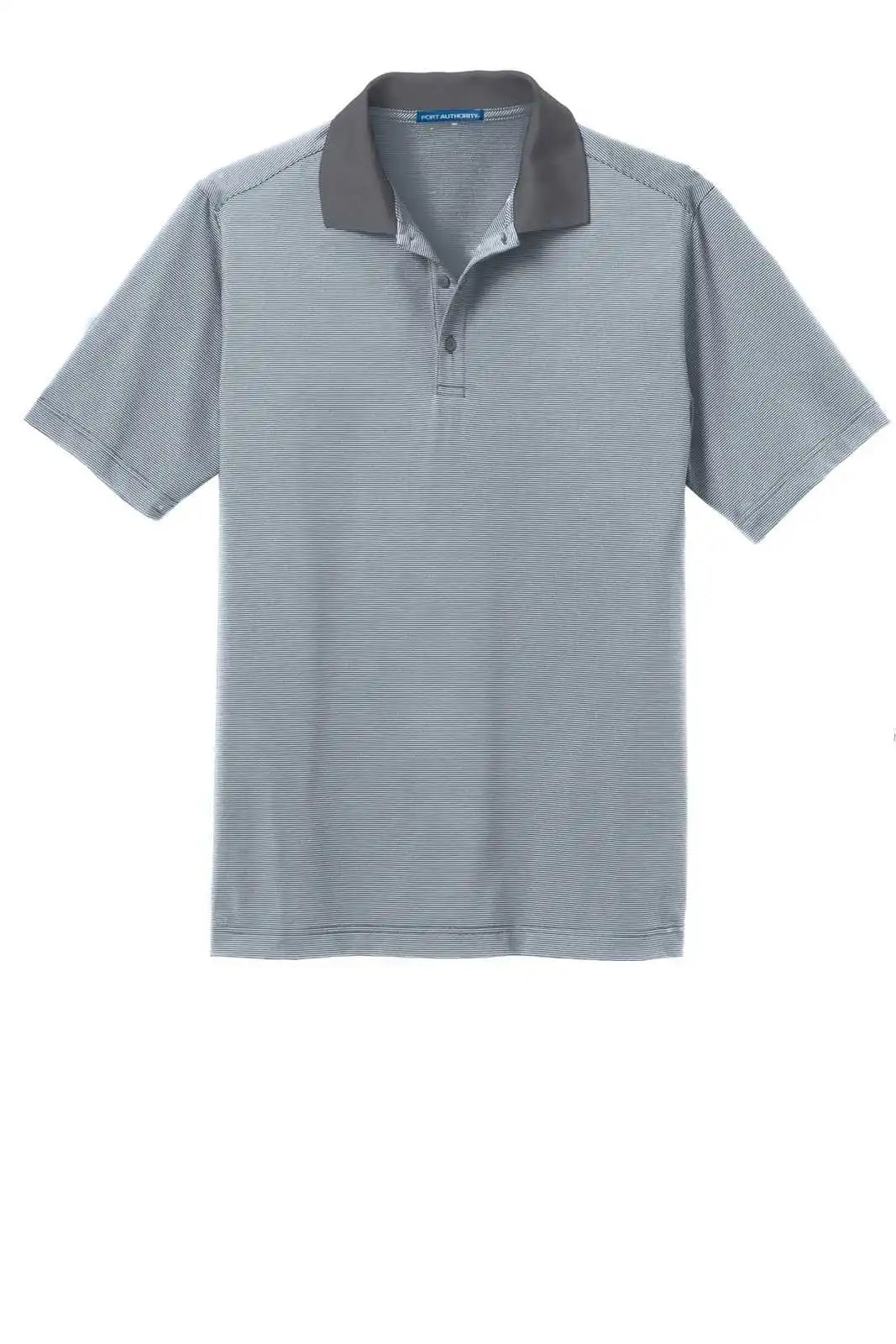 Port Authority K558 Fine Stripe Performance Polo - White Shadow Gray