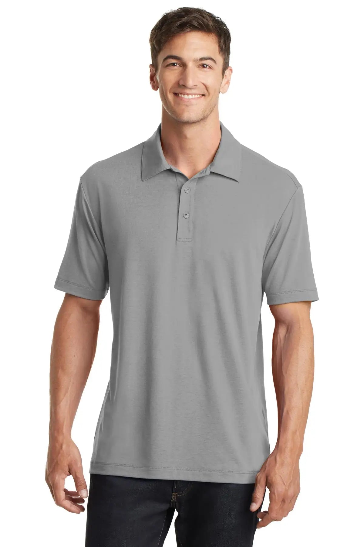 Port Authority K568 Cotton Touch Performance Polo - Frost Gray - Adult Xs