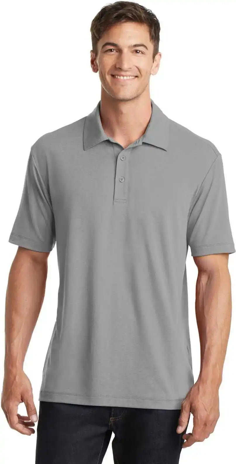 Port Authority K568 Cotton Touch Performance Polo Frost Gray