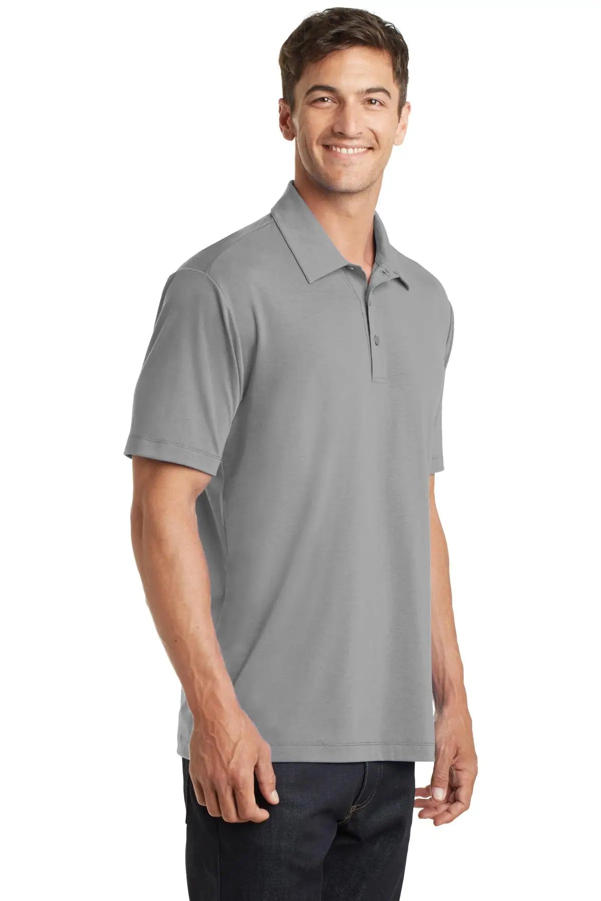 Port Authority K568 Cotton Touch Performance Polo - Frost Gray