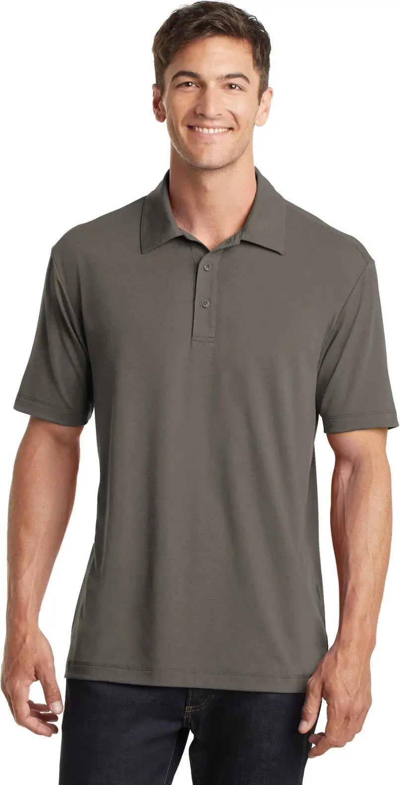 Port Authority K568 Cotton Touch Performance Polo - Gray Smoke - Adult Xs