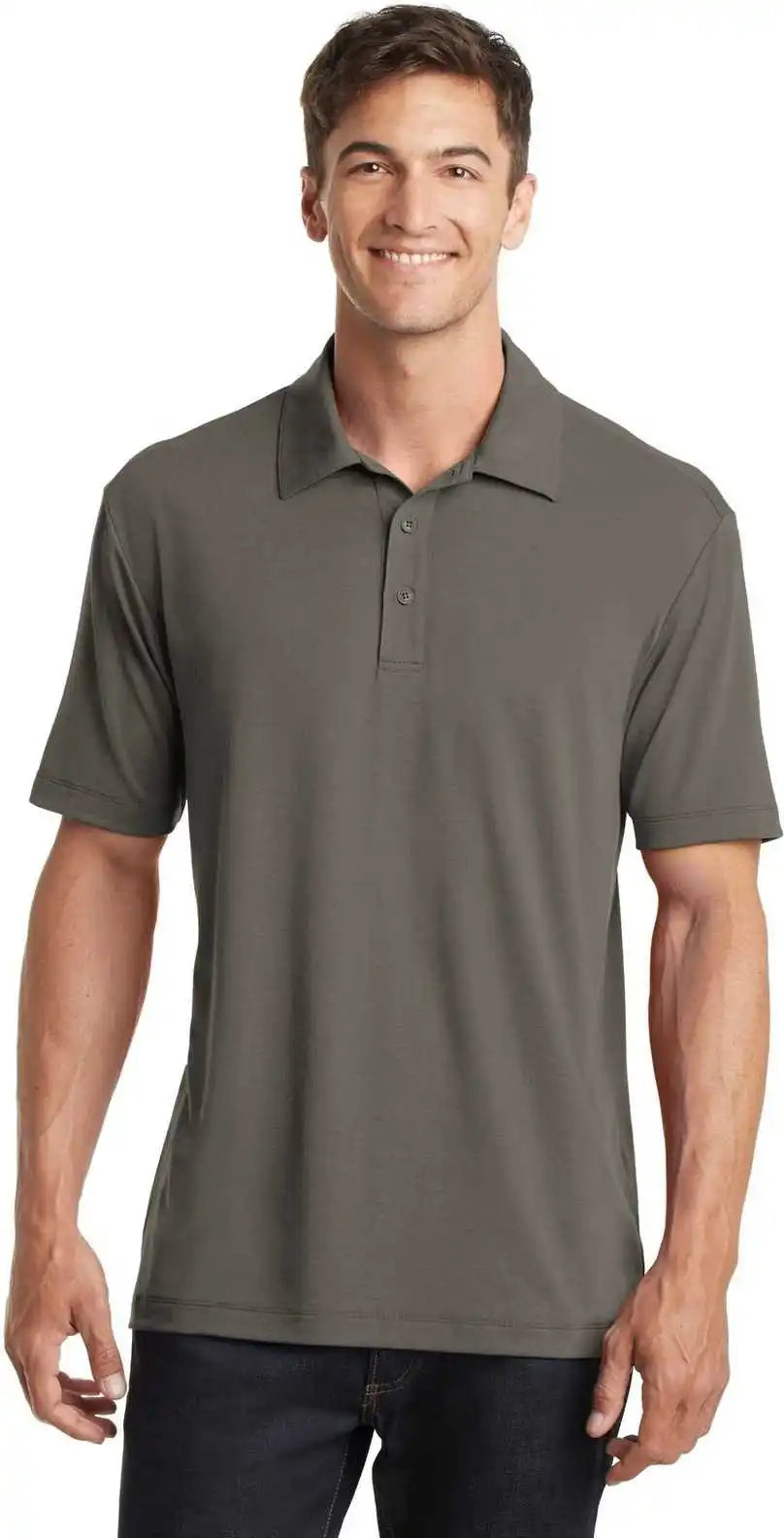 Port Authority K568 Cotton Touch Performance Polo Gray Smoke