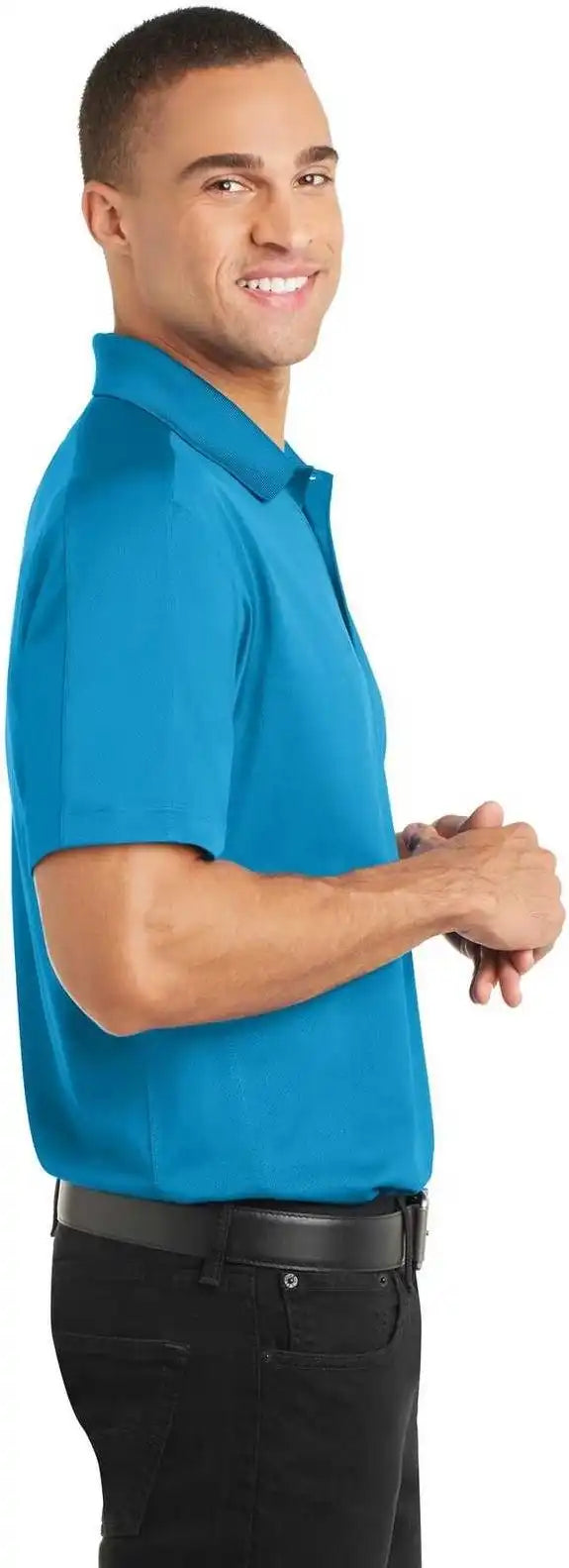 Port Authority K569 Diamond Jacquard Polo - Blue Wake