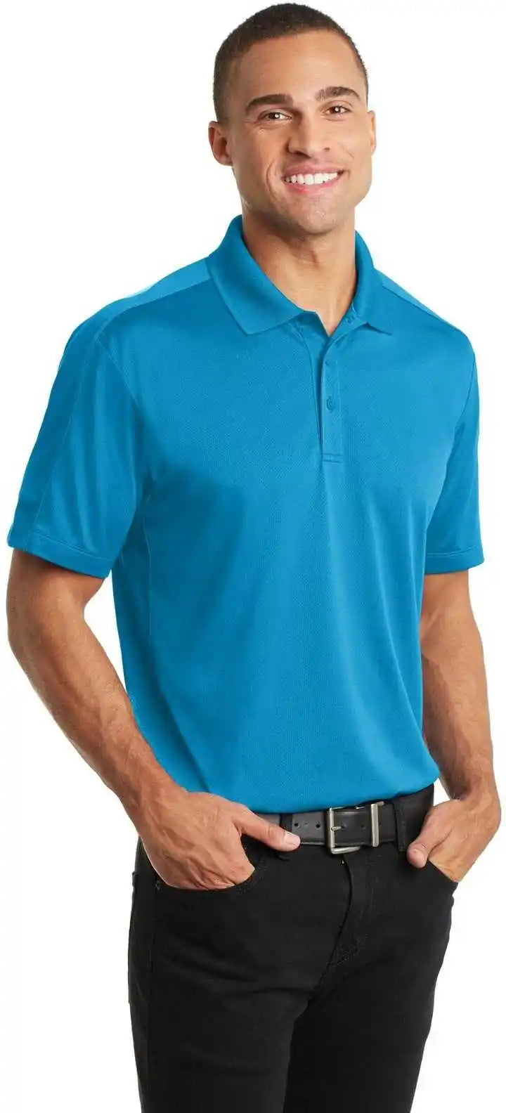 Port Authority K569 Diamond Jacquard Polo - Blue Wake