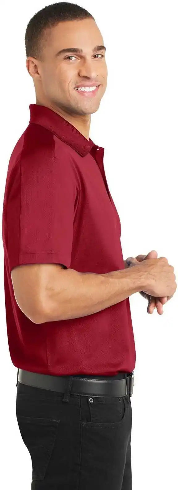 Port Authority K569 Diamond Jacquard Polo - Rich Red