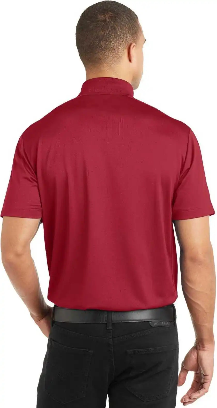 Port Authority K569 Diamond Jacquard Polo Rich Red