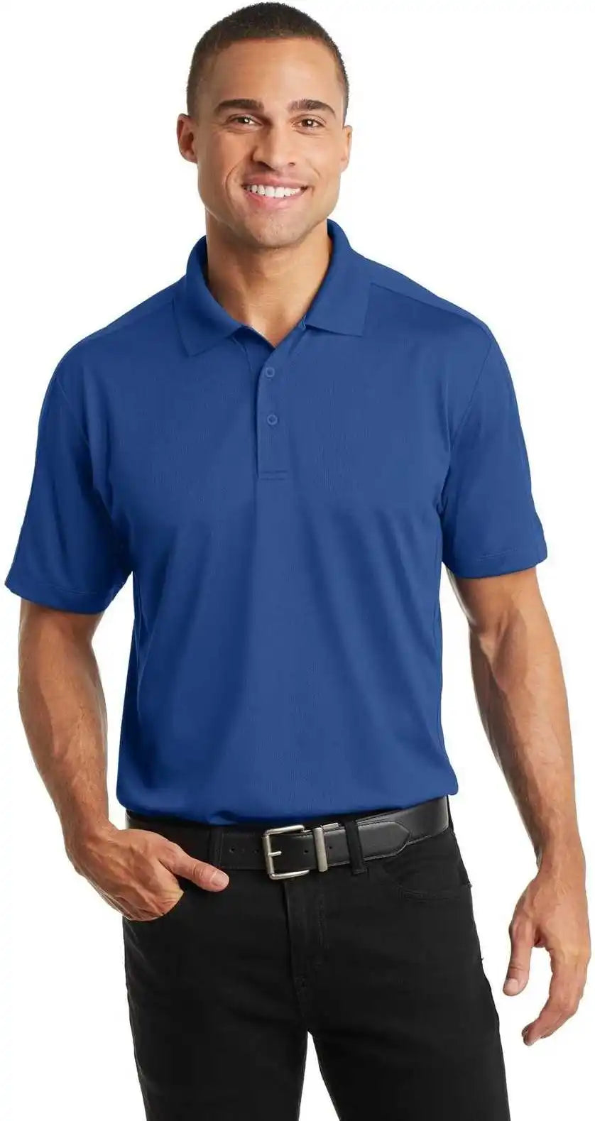 Port Authority K569 Diamond Jacquard Polo True Blue