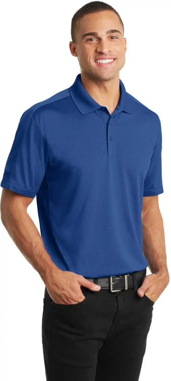 Port Authority K569 Diamond Jacquard Polo True Blue