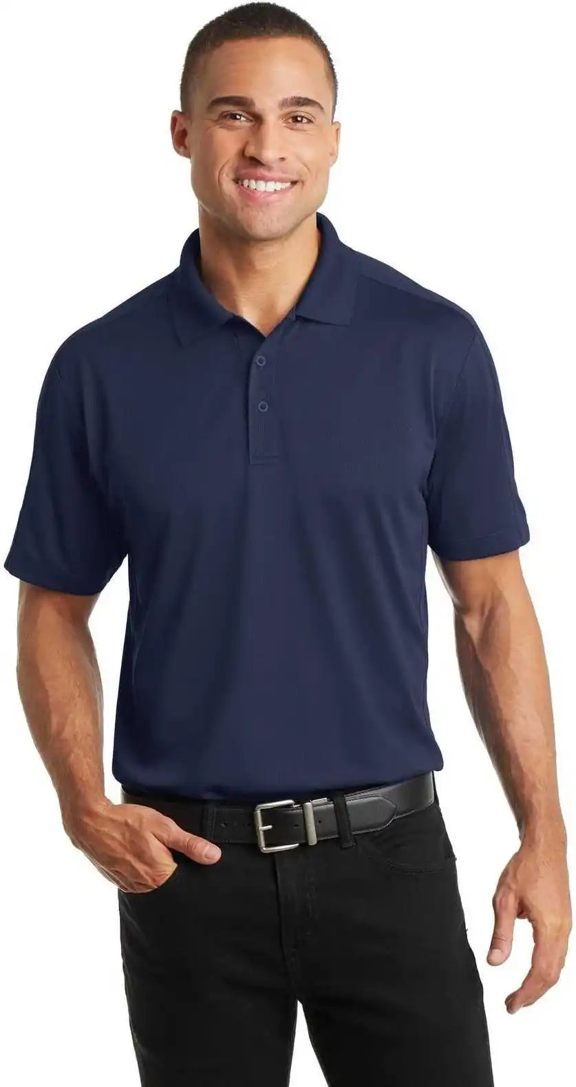 Port Authority K569 Diamond Jacquard Polo True Navy