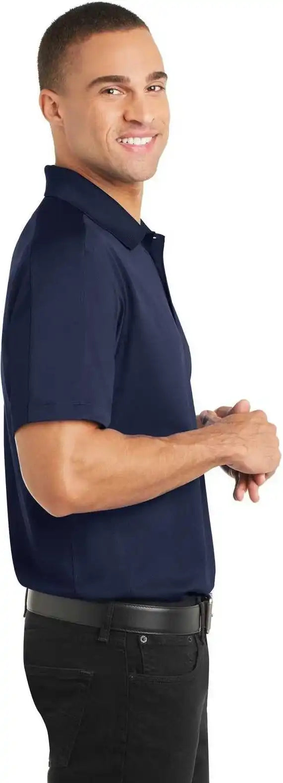 Port Authority K569 Diamond Jacquard Polo - True Navy