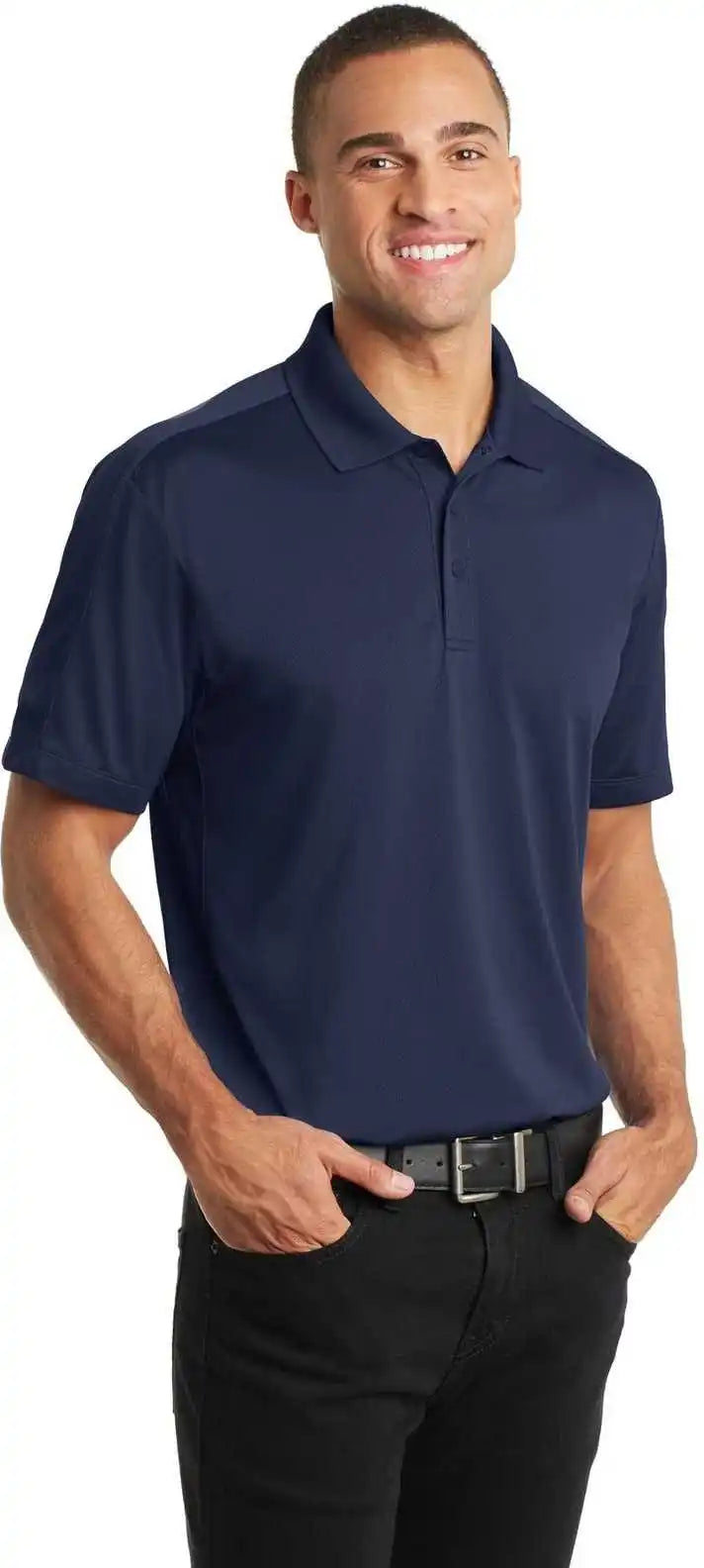 Port Authority K569 Diamond Jacquard Polo - True Navy