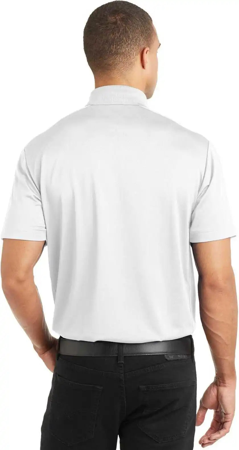 Port Authority K569 Diamond Jacquard Polo White