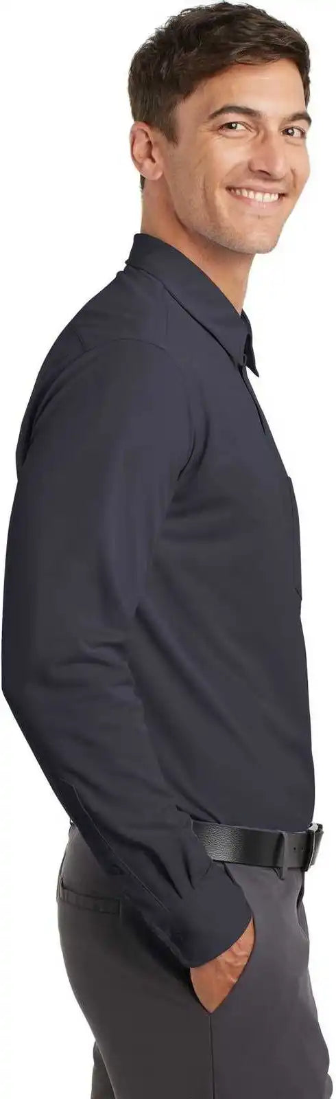 Port Authority K570 Dimension Knit Dress Shirt Battleship Gray