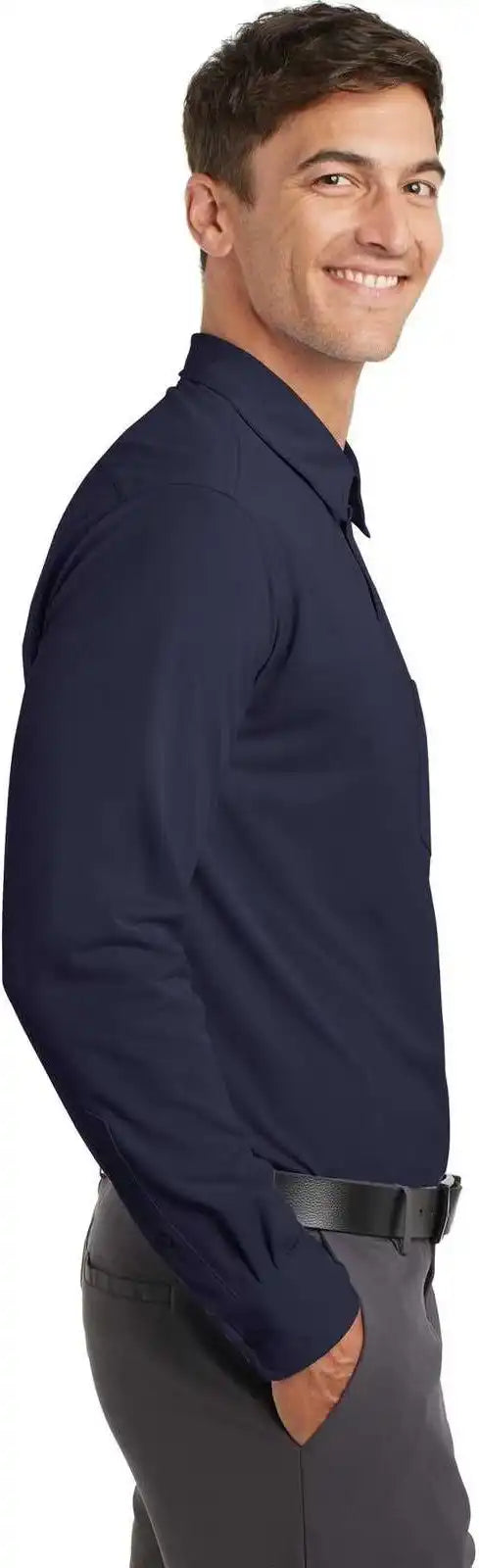 Port Authority K570 Dimension Knit Dress Shirt Dark Navy
