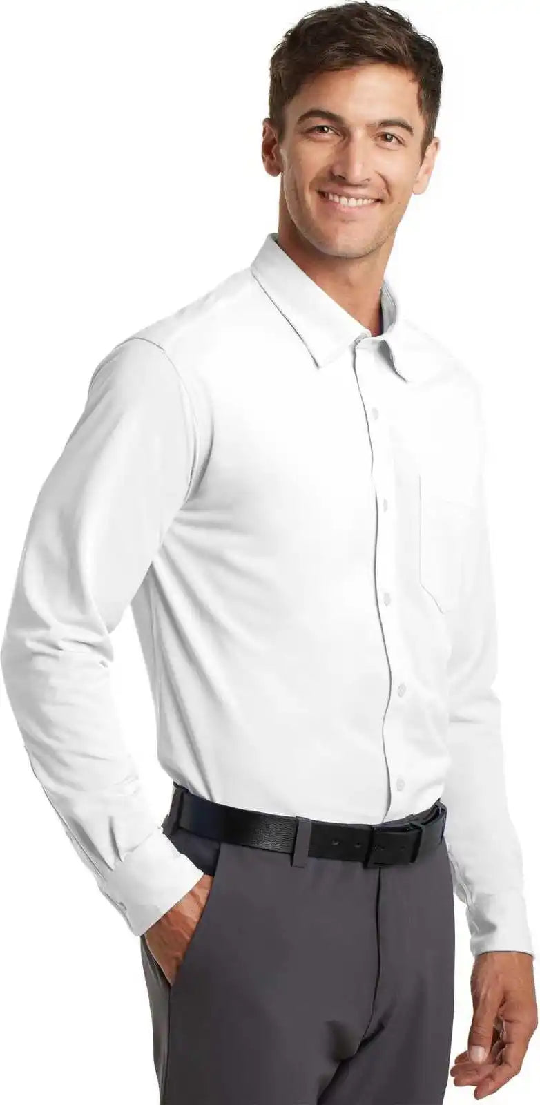 Port Authority K570 Dimension Knit Dress Shirt White
