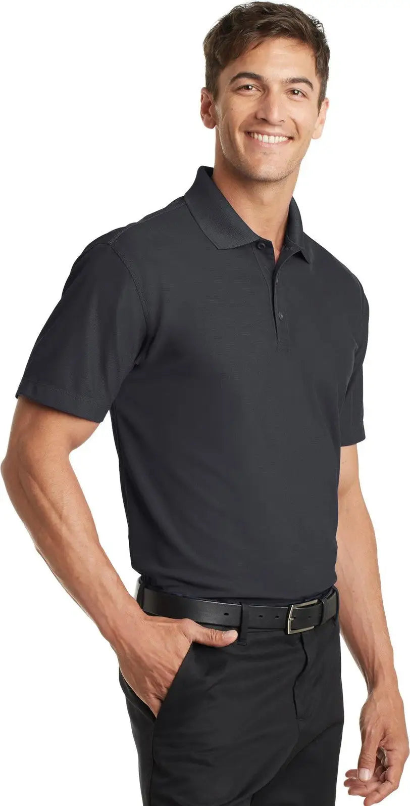 Port Authority K572 Dry Zone Grid Polo - Battleship Gray